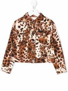 Elisabetta Franchi La Mia Bambina куртка с леопардовым принтом