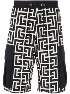 Balmain шорты карго с монограммой