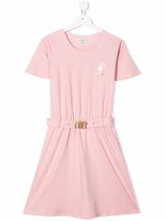LANVIN Enfant платье макси с поясом и логотипом
