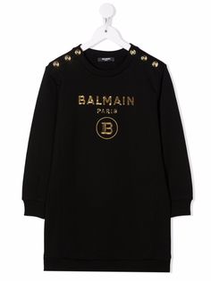 Balmain Kids платье-джемпер с пайетками