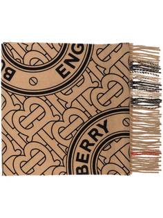 Burberry кашемировый шарф с монограммой TB