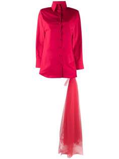 Atu Body Couture платье-рубашка со вставкой из тюля