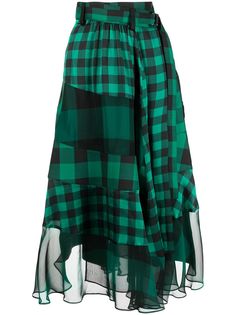 sacai юбка миди в клетку