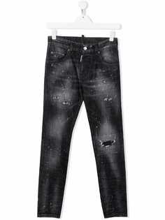 Dsquared2 Kids зауженные джинсы с эффектом потертости