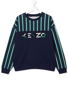 Kenzo Kids толстовка в полоску с вышитым логотипом