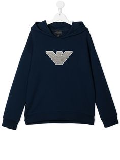 Emporio Armani Kids худи с нашивкой-логотипом