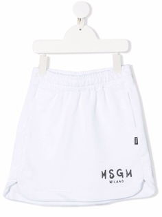 MSGM Kids юбка миди с логотипом