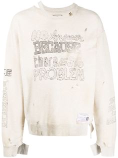 Maison Mihara Yasuhiro толстовка с эффектом потертости