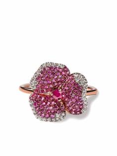 AS29 кольцо Bloom из розового и белого золота с сапфиром
