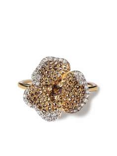 AS29 кольцо Bloom из желтого золота с кварцем