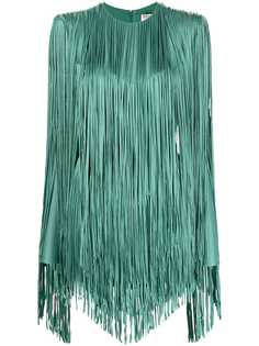 Alexandre Vauthier платье мини с длинными рукавами и бахромой