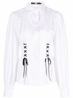 Karl Lagerfeld поплиновая рубашка Studio со шнуровкой
