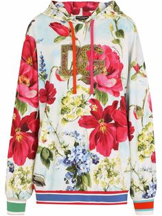 Dolce & Gabbana худи с логотипом и цветочным принтом