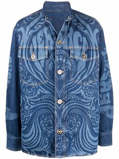 Versace джинсовая куртка с логотипом