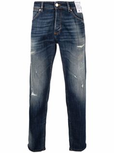 Pt01 прямые джинсы с эффектом потертости