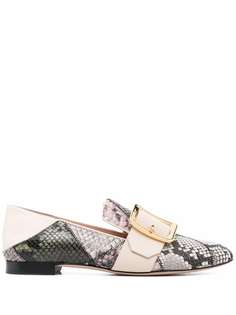 Bally buckle-fastening python-print loafers