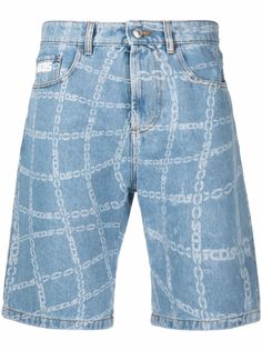 Gcds джинсовые шорты с принтом