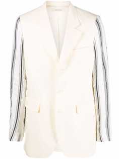 Wales Bonner льняной пиджак с контрастными рукавами