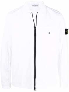 Stone Island куртка на молнии с нашивкой-логотипом
