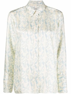 SANDRO шелковая рубашка с принтом