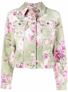 Blumarine джинсовая куртка с цветочным принтом