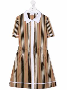 Burberry Kids платье-рубашка в полоску Icon Stripe