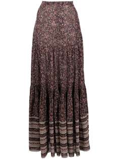 Veronica Beard ярусная юбка с цветочным принтом