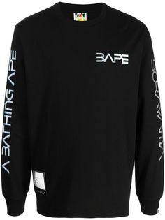 A BATHING APE® топ с длинными рукавами и логотипом Bape