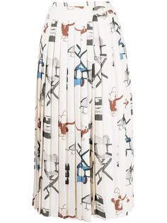 Rejina Pyo плиссированная юбка миди с принтом