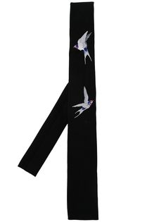 Yohji Yamamoto шерстяной шарф с вышивкой