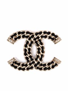 Chanel Pre-Owned брошь 2010-х годов с логотипом CC
