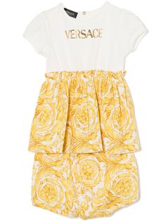 Versace Kids платье-футболка с принтом Barocco