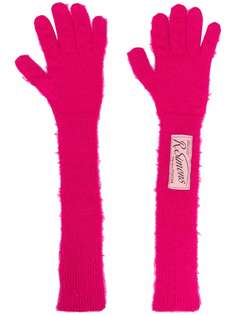 Raf Simons шерстяные перчатки с нашивкой-логотипом