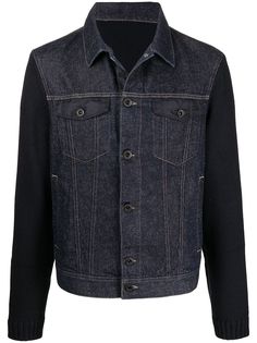 Emporio Armani куртка-рубашка со вставками из денима