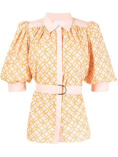 Acler блузка с объемными рукавами и поясом
