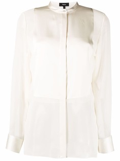 Theory блузка с прозрачными рукавами