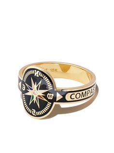 Foundrae FOUND 18K YG INTERNAL COMPASS BLK ENAML