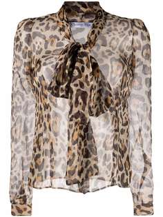Christian Dior шелковая блузка 2010-го года с леопардовым принтом