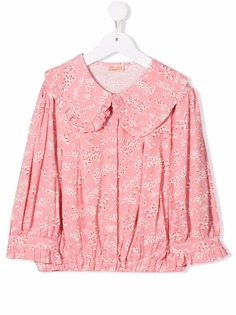 Elisabetta Franchi La Mia Bambina блузка с оборками и цветочным принтом