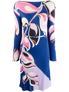 Emilio Pucci платье с поясом и принтом