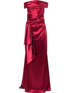 Talbot Runhof длинное платье с открытыми плечами