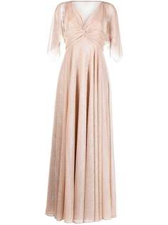 Talbot Runhof длинное платье с V-образным вырезом