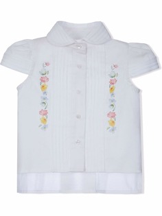 Lapin House рубашка с цветочным принтом и складками