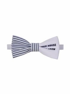 Lapin House полосатый галстук-бабочка с вышитым логотипом