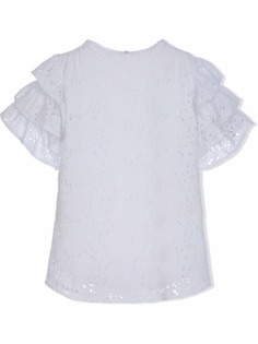 Lapin House платье с английской вышивкой и оборками