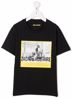 Zadig & Voltaire Kids футболка с фотопринтом и логотипом