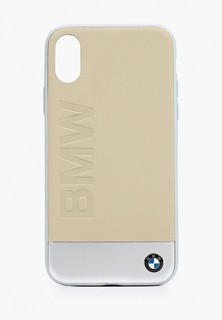 Чехол для iPhone BMW X / XS, Signature Bi-material Leather/Aluminium Beige/Silver