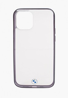 Чехол для iPhone BMW 12/12 Pro (6.1), Signature PC/TPU Transparent Hard/metal effect Black edges