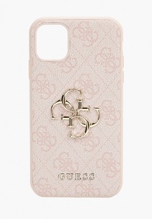 Чехол для iPhone Guess 11, PU 4G Big metal logo Pink