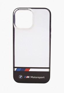 Чехол для iPhone BMW 13 Pro Max, Motorsport PC/TPU Tricolor Stripe Hard Transp/Black